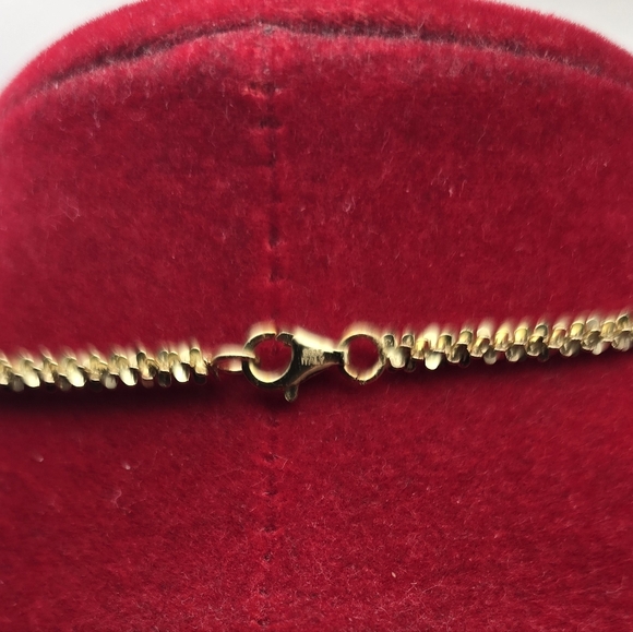 Yellow Gold Over Sterling Silver 925 Natural Rhodonite Heart Pendant Necklace